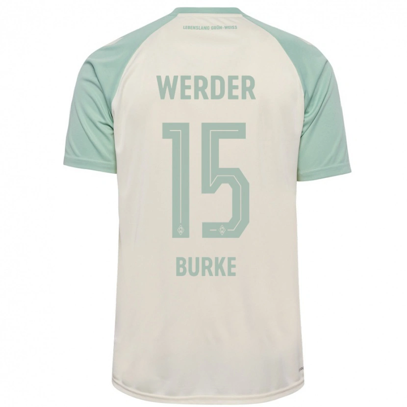 Danxen Kvinnor Oliver Burke #15 Benvit Ljusgrön Bortatröja Matchtröjor 2024/25 Tröjor T-Tröja