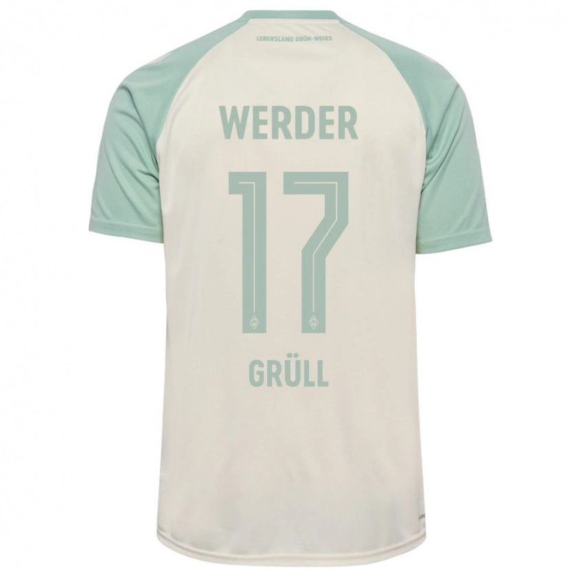 Danxen Kvinnor Marco Grüll #17 Benvit Ljusgrön Bortatröja Matchtröjor 2024/25 Tröjor T-Tröja
