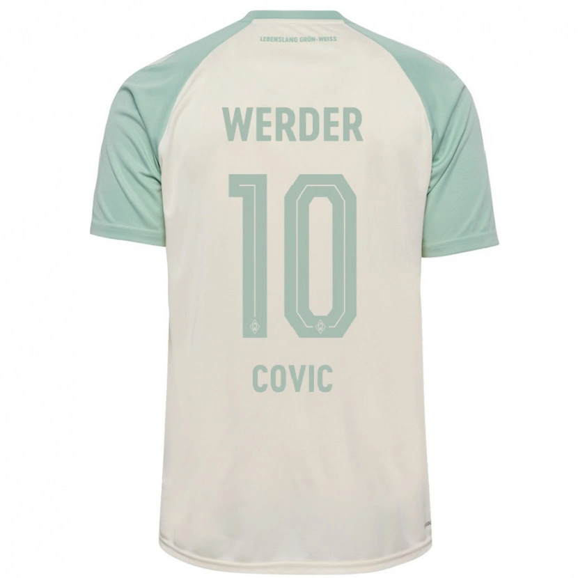Danxen Kvinnor Patrice Covic #10 Benvit Ljusgrön Bortatröja Matchtröjor 2024/25 Tröjor T-Tröja