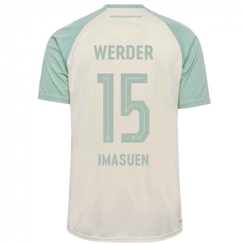 Danxen Kvinnor Joel Imasuen #15 Benvit Ljusgrön Bortatröja Matchtröjor 2024/25 Tröjor T-Tröja