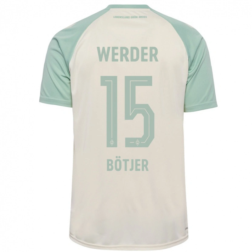 Danxen Kvinnor Linus Bötjer #15 Benvit Ljusgrön Bortatröja Matchtröjor 2024/25 Tröjor T-Tröja