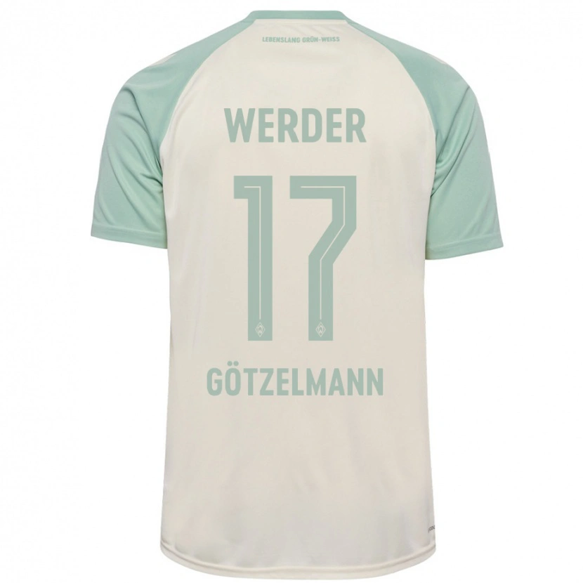 Danxen Kvinnor Patrick Götzelmann #17 Benvit Ljusgrön Bortatröja Matchtröjor 2024/25 Tröjor T-Tröja