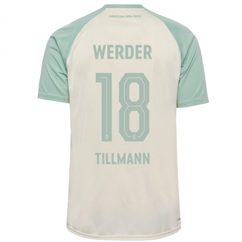 Danxen Kvinnor Felix Tillmann #18 Benvit Ljusgrön Bortatröja Matchtröjor 2024/25 Tröjor T-Tröja