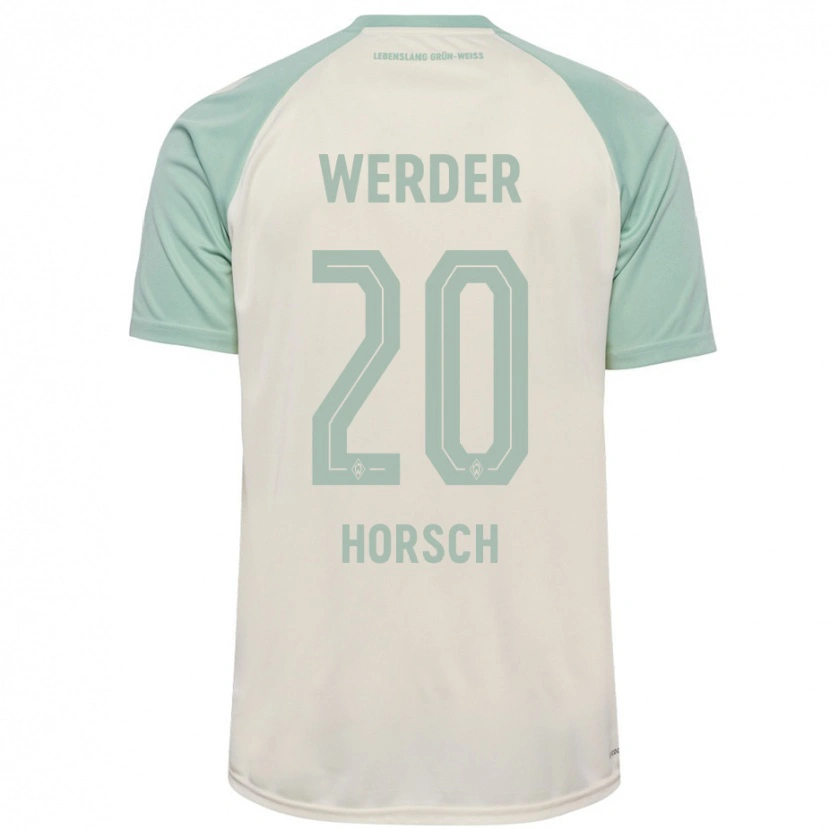 Danxen Kvinnor Jonas Horsch #20 Benvit Ljusgrön Bortatröja Matchtröjor 2024/25 Tröjor T-Tröja