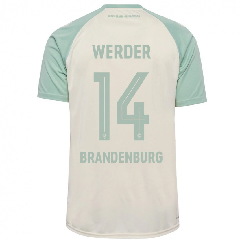Danxen Kvinnor Michaela Brandenburg #14 Benvit Ljusgrön Bortatröja Matchtröjor 2024/25 Tröjor T-Tröja