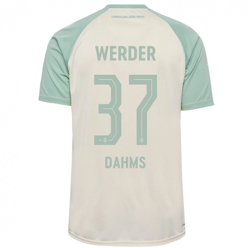 Danxen Kvinnor Lena Dahms #37 Benvit Ljusgrön Bortatröja Matchtröjor 2024/25 Tröjor T-Tröja
