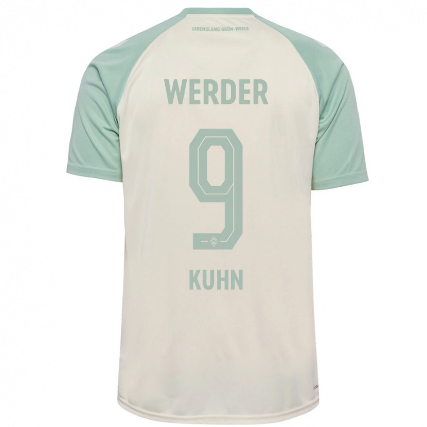 Danxen Kvinnor Philipp Kühn #9 Benvit Ljusgrön Bortatröja Matchtröjor 2024/25 Tröjor T-Tröja