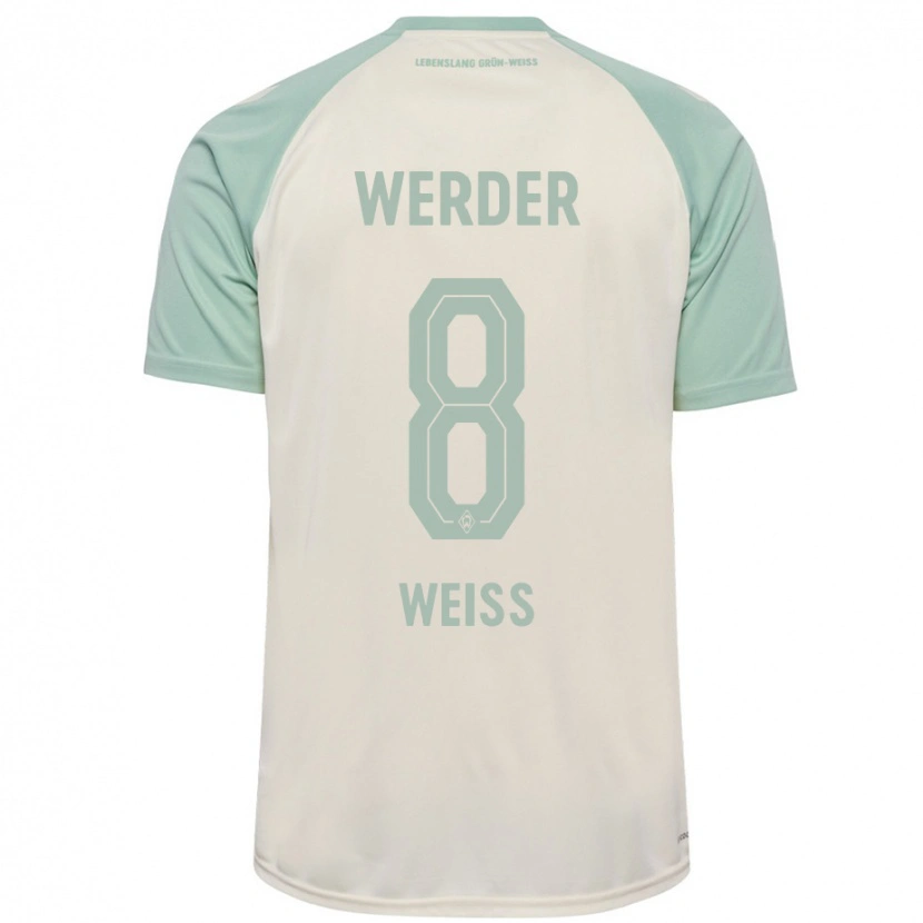 Danxen Kvinnor Michelle Weiss #8 Benvit Ljusgrön Bortatröja Matchtröjor 2024/25 Tröjor T-Tröja