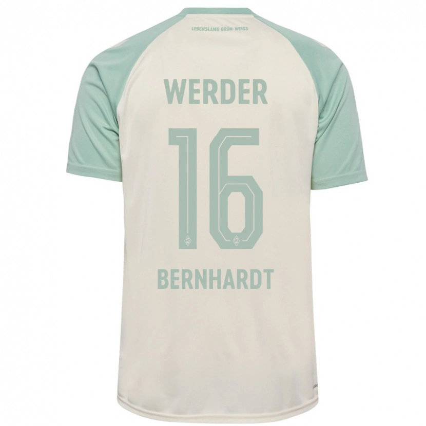 Danxen Kvinnor Emilie Bernhardt #16 Benvit Ljusgrön Bortatröja Matchtröjor 2024/25 Tröjor T-Tröja