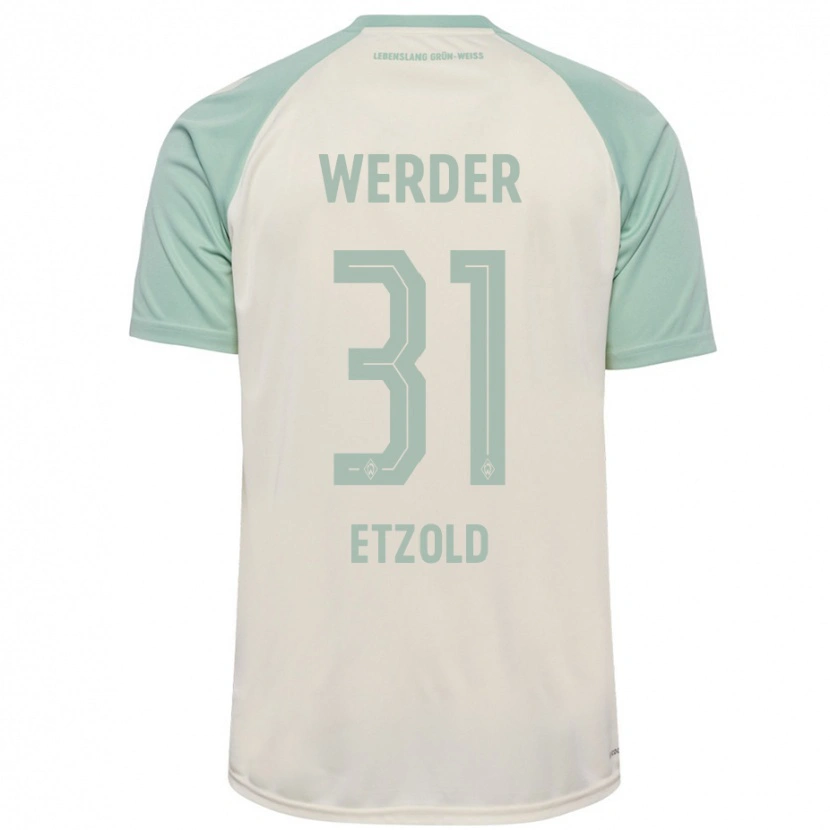 Danxen Kvinnor Hannah Etzold #31 Benvit Ljusgrön Bortatröja Matchtröjor 2024/25 Tröjor T-Tröja