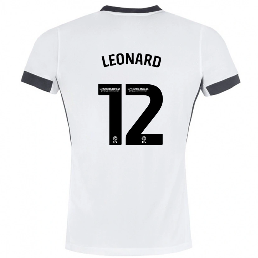 Danxen Kvinnor Marc Leonard #12 Vit Svart Bortatröja Matchtröjor 2024/25 Tröjor T-Tröja
