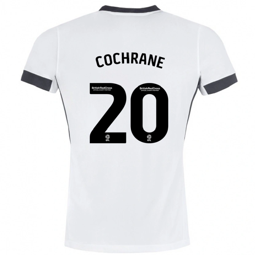 Danxen Kvinnor Alex Cochrane #20 Vit Svart Bortatröja Matchtröjor 2024/25 Tröjor T-Tröja