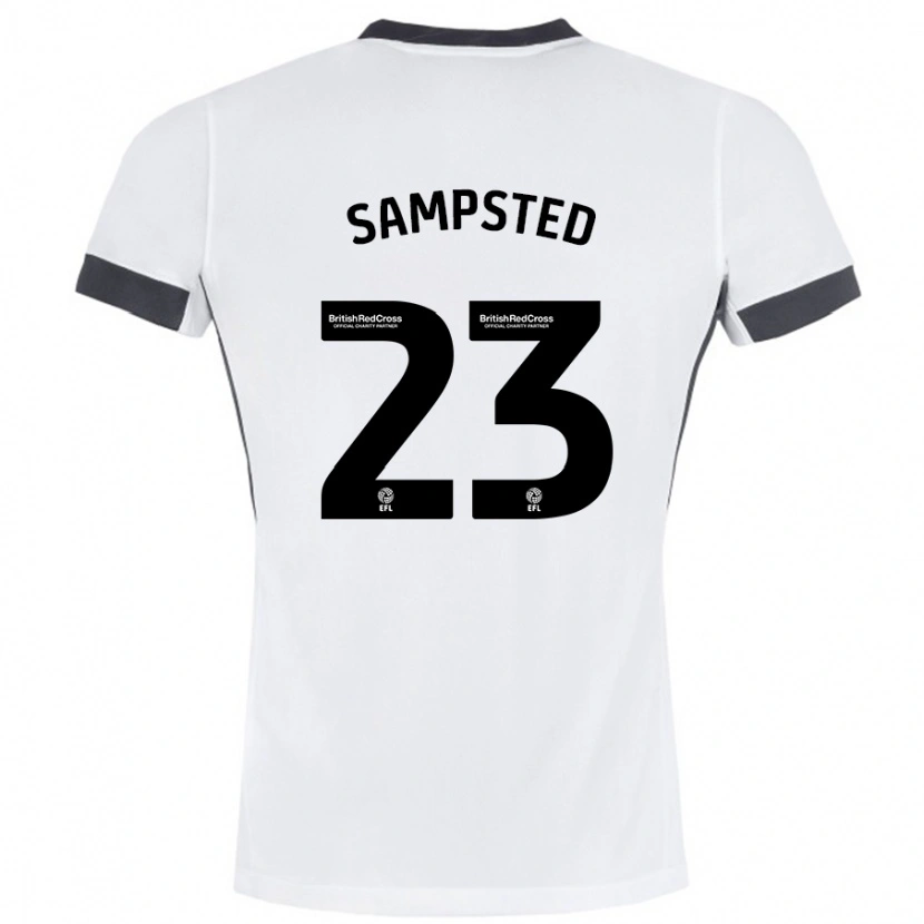 Danxen Kvinnor Alfons Sampsted #23 Vit Svart Bortatröja Matchtröjor 2024/25 Tröjor T-Tröja