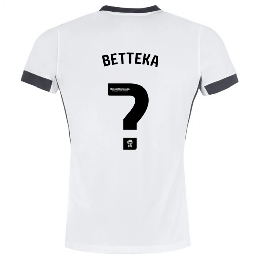 Danxen Kvinnor Zaid Betteka #0 Vit Svart Bortatröja Matchtröjor 2024/25 Tröjor T-Tröja
