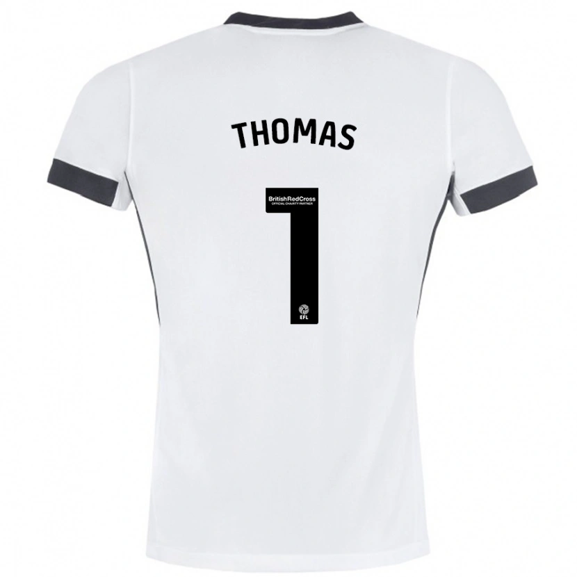 Danxen Kvinnor Lucy Thomas #1 Vit Svart Bortatröja Matchtröjor 2024/25 Tröjor T-Tröja