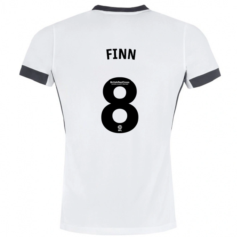Danxen Kvinnor Jamie Finn #8 Vit Svart Bortatröja Matchtröjor 2024/25 Tröjor T-Tröja
