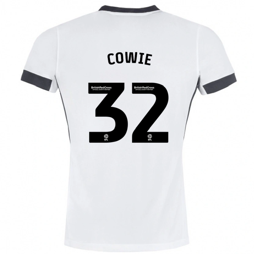 Danxen Kvinnor Abbie Cowie #32 Vit Svart Bortatröja Matchtröjor 2024/25 Tröjor T-Tröja