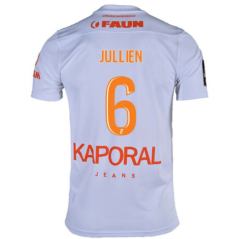 Danxen Kvinnor Christopher Jullien #6 Vit Bortatröja Matchtröjor 2024/25 Tröjor T-Tröja