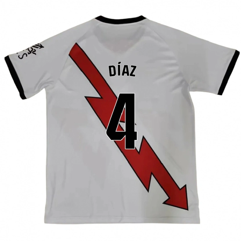 Danxen Kvinnor Pedro Díaz #4 Röd Bortatröja Matchtröjor 2024/25 Tröjor T-Tröja
