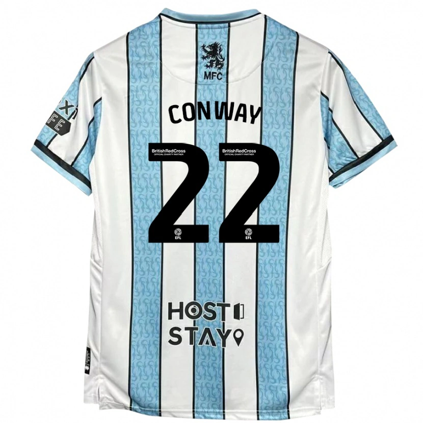 Danxen Kvinnor Tommy Conway #22 Vit Blå Bortatröja Matchtröjor 2024/25 Tröjor T-Tröja