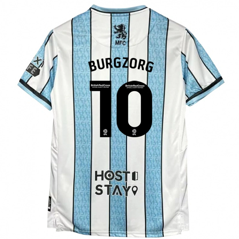 Danxen Kvinnor Delano Burgzorg #10 Vit Blå Bortatröja Matchtröjor 2024/25 Tröjor T-Tröja