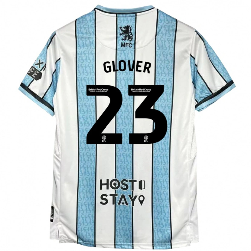 Danxen Kvinnor Tom Glover #23 Vit Blå Bortatröja Matchtröjor 2024/25 Tröjor T-Tröja