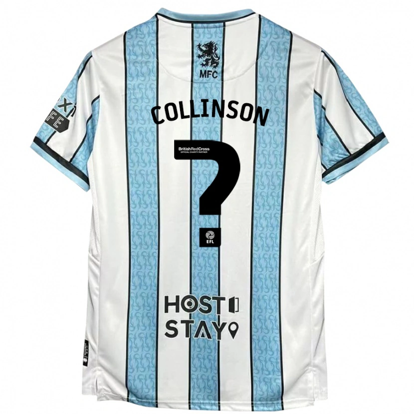 Danxen Kvinnor Isaac Collinson #0 Vit Blå Bortatröja Matchtröjor 2024/25 Tröjor T-Tröja