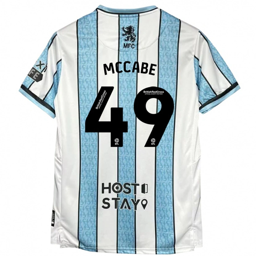 Danxen Kvinnor Law Mccabe #49 Vit Blå Bortatröja Matchtröjor 2024/25 Tröjor T-Tröja