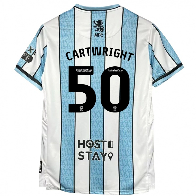 Danxen Kvinnor Fin Cartwright #50 Vit Blå Bortatröja Matchtröjor 2024/25 Tröjor T-Tröja