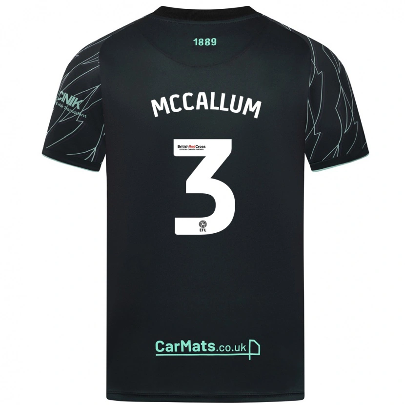 Danxen Kvinnor Sam Mccallum #3 Svart Grön Bortatröja Matchtröjor 2024/25 Tröjor T-Tröja
