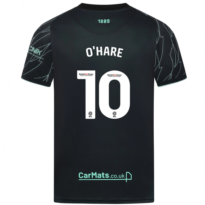 Danxen Kvinnor Callum O'hare #10 Svart Grön Bortatröja Matchtröjor 2024/25 Tröjor T-Tröja