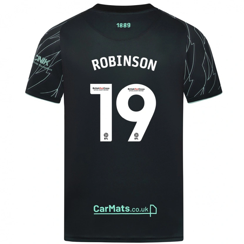 Danxen Kvinnor Jack Robinson #19 Svart Grön Bortatröja Matchtröjor 2024/25 Tröjor T-Tröja