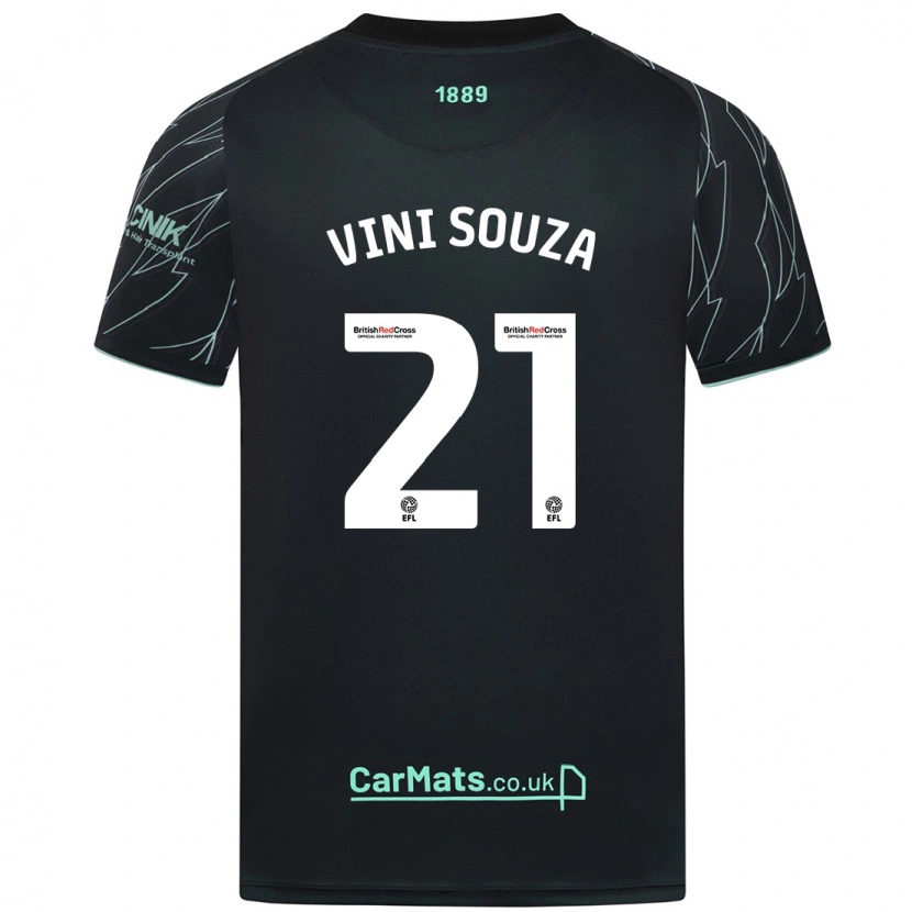 Danxen Kvinnor Vini Souza #21 Svart Grön Bortatröja Matchtröjor 2024/25 Tröjor T-Tröja