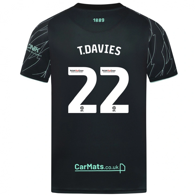 Danxen Kvinnor Tom Davies #22 Svart Grön Bortatröja Matchtröjor 2024/25 Tröjor T-Tröja