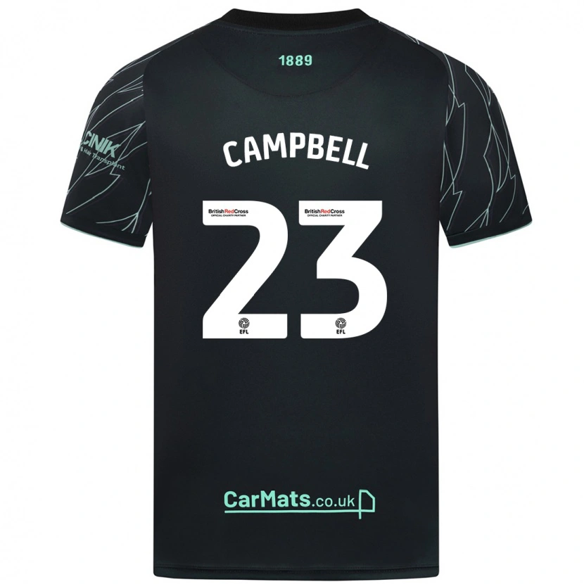Danxen Kvinnor Tyrese Campbell #23 Svart Grön Bortatröja Matchtröjor 2024/25 Tröjor T-Tröja