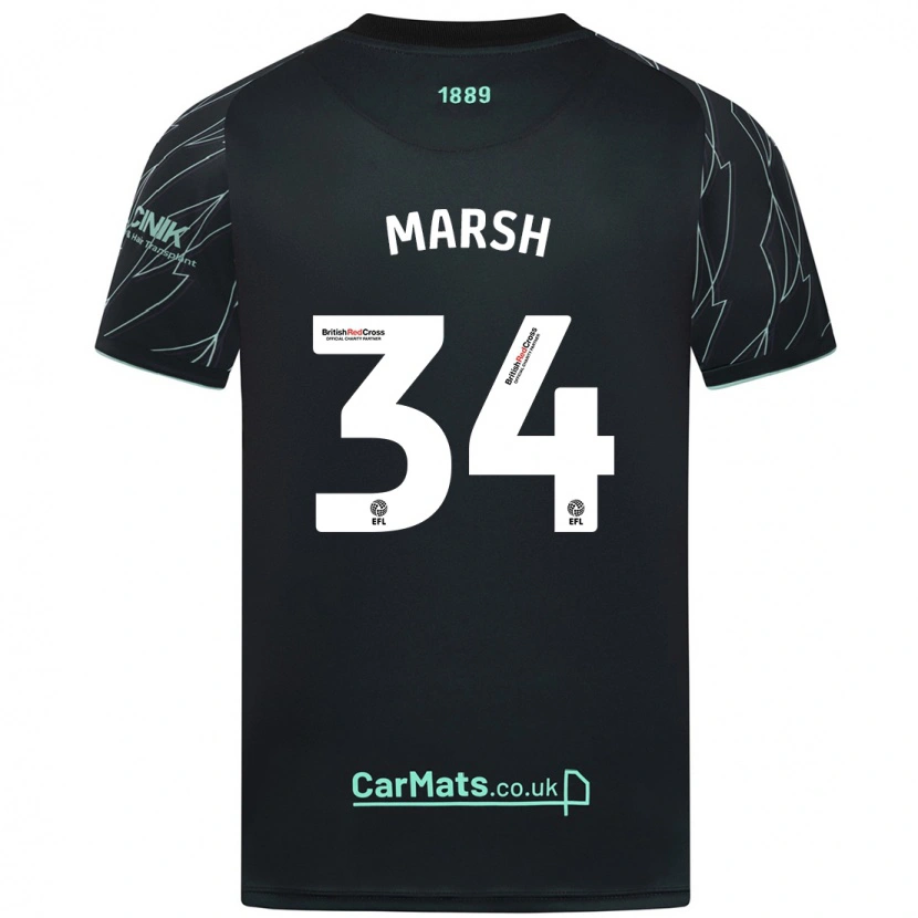 Danxen Kvinnor Louie Marsh #34 Svart Grön Bortatröja Matchtröjor 2024/25 Tröjor T-Tröja