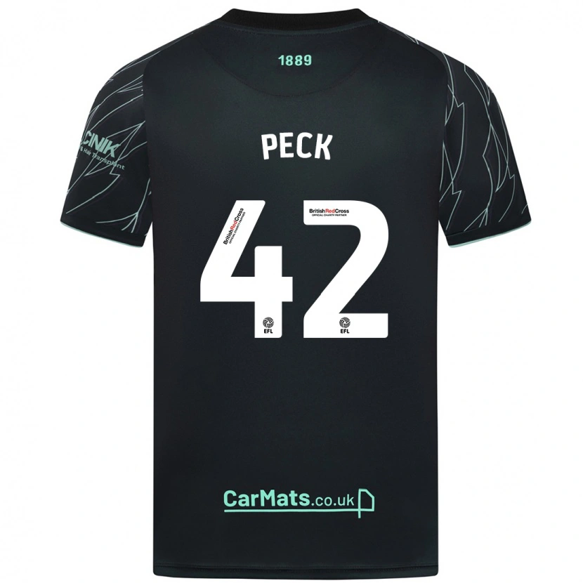 Danxen Kvinnor Sydie Peck #42 Svart Grön Bortatröja Matchtröjor 2024/25 Tröjor T-Tröja