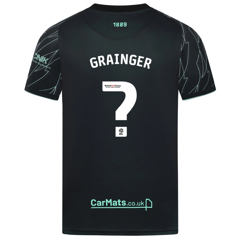 Danxen Kvinnor Benjamin Grainger #0 Svart Grön Bortatröja Matchtröjor 2024/25 Tröjor T-Tröja