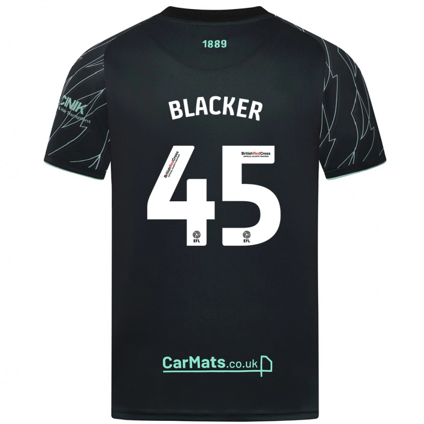 Danxen Kvinnor Billy Blacker #45 Svart Grön Bortatröja Matchtröjor 2024/25 Tröjor T-Tröja