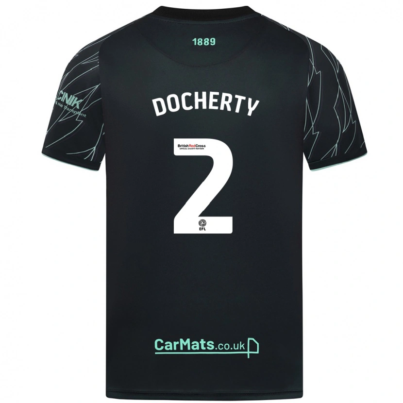 Danxen Kvinnor Charley Docherty #2 Svart Grön Bortatröja Matchtröjor 2024/25 Tröjor T-Tröja