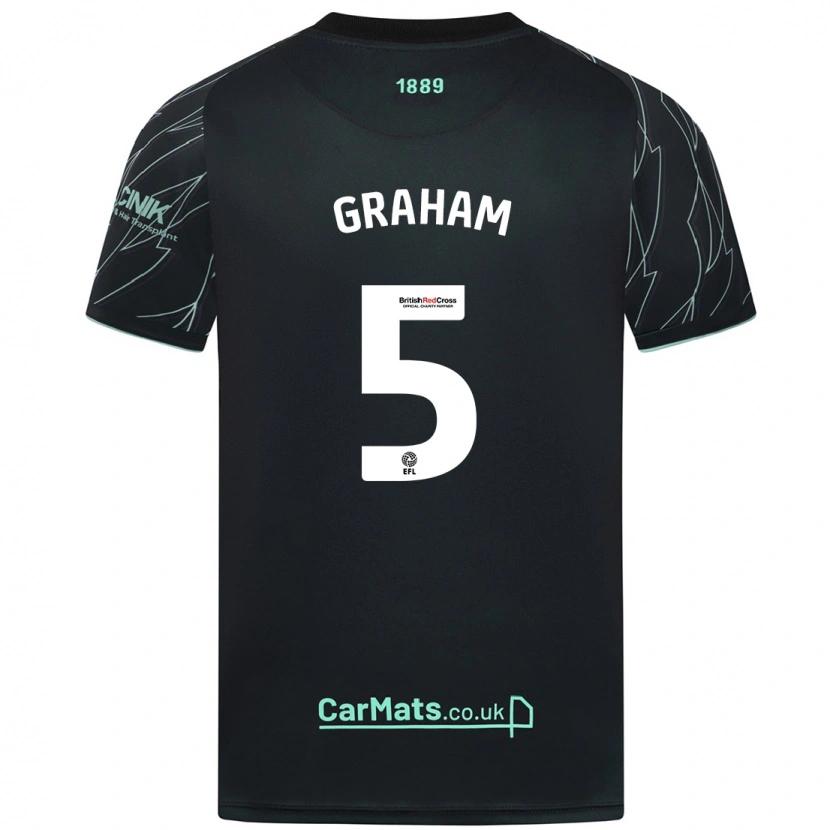 Danxen Kvinnor Molly Graham #5 Svart Grön Bortatröja Matchtröjor 2024/25 Tröjor T-Tröja