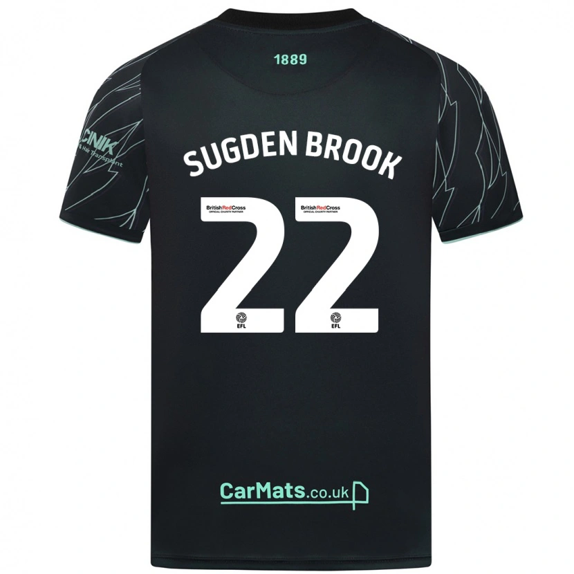 Danxen Kvinnor Darcie Sugden-Brook #22 Svart Grön Bortatröja Matchtröjor 2024/25 Tröjor T-Tröja