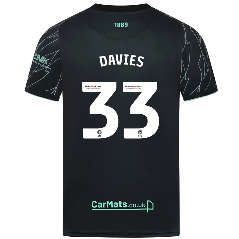 Danxen Kvinnor Bethan Davies #33 Svart Grön Bortatröja Matchtröjor 2024/25 Tröjor T-Tröja
