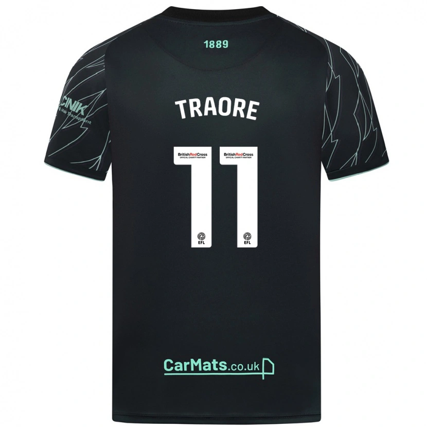 Danxen Kvinnor Bénie Traoré #11 Svart Grön Bortatröja Matchtröjor 2024/25 Tröjor T-Tröja