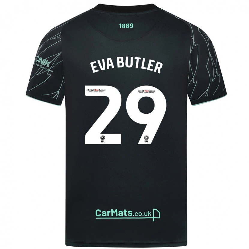 Danxen Kvinnor Eva Butler #29 Svart Grön Bortatröja Matchtröjor 2024/25 Tröjor T-Tröja