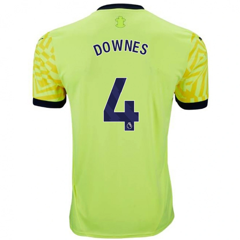 Danxen Kvinnor Flynn Downes #4 Gul Bortatröja Matchtröjor 2024/25 Tröjor T-Tröja