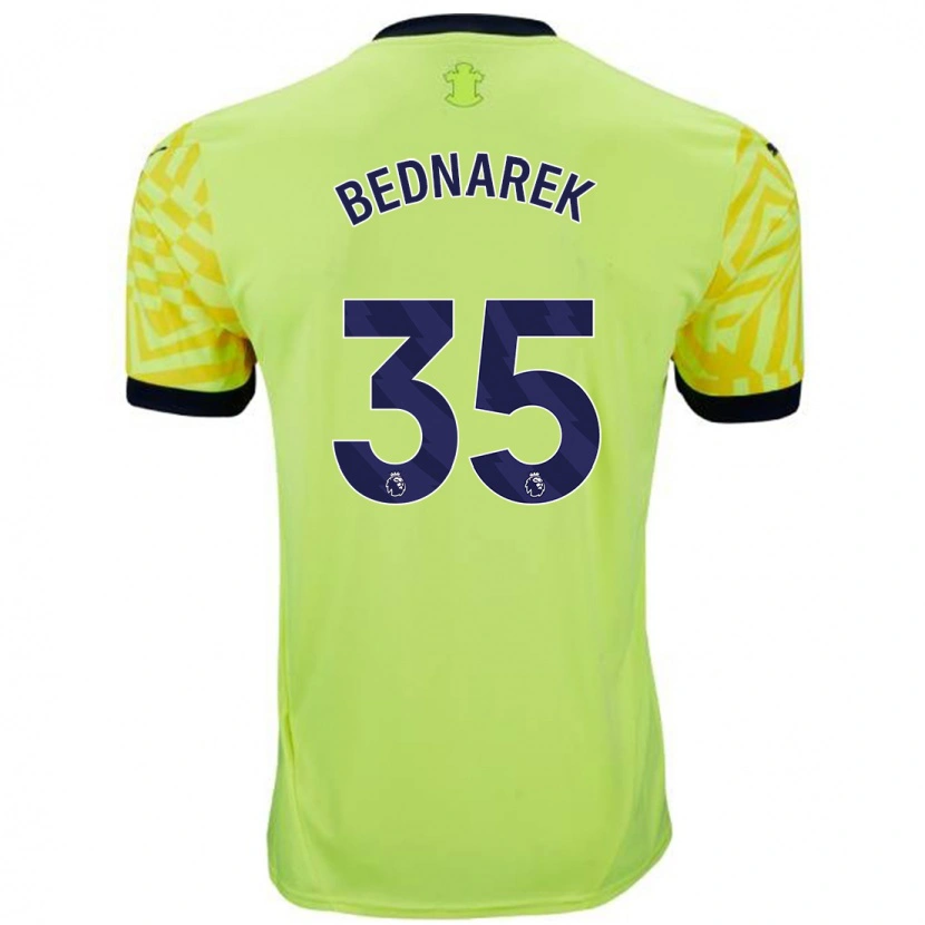 Danxen Kvinnor Jan Bednarek #35 Gul Bortatröja Matchtröjor 2024/25 Tröjor T-Tröja