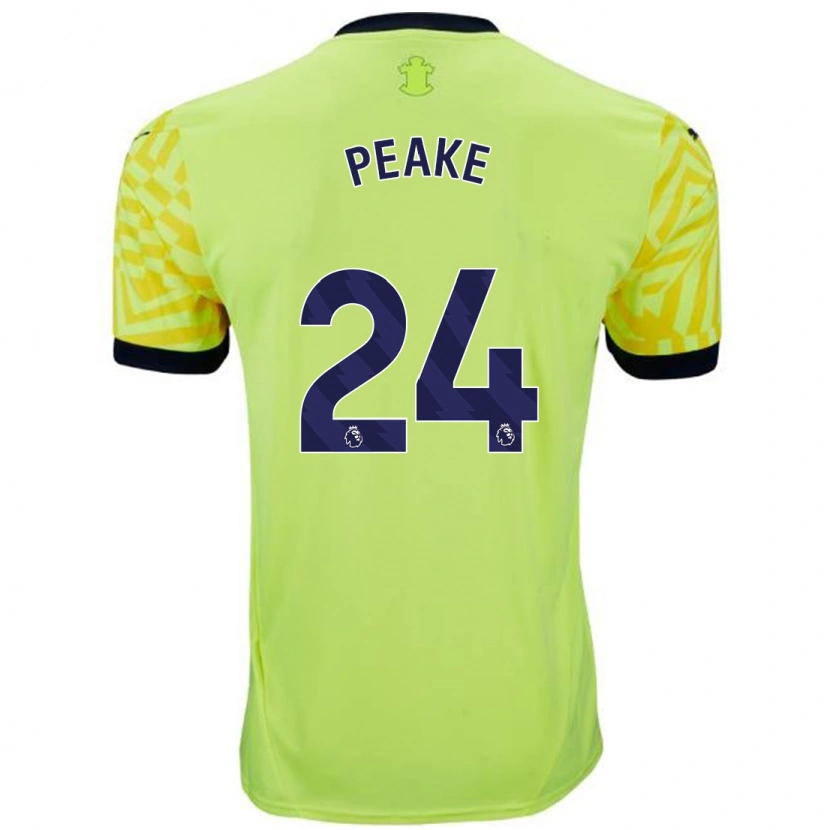 Danxen Kvinnor Paige Peake #24 Gul Bortatröja Matchtröjor 2024/25 Tröjor T-Tröja