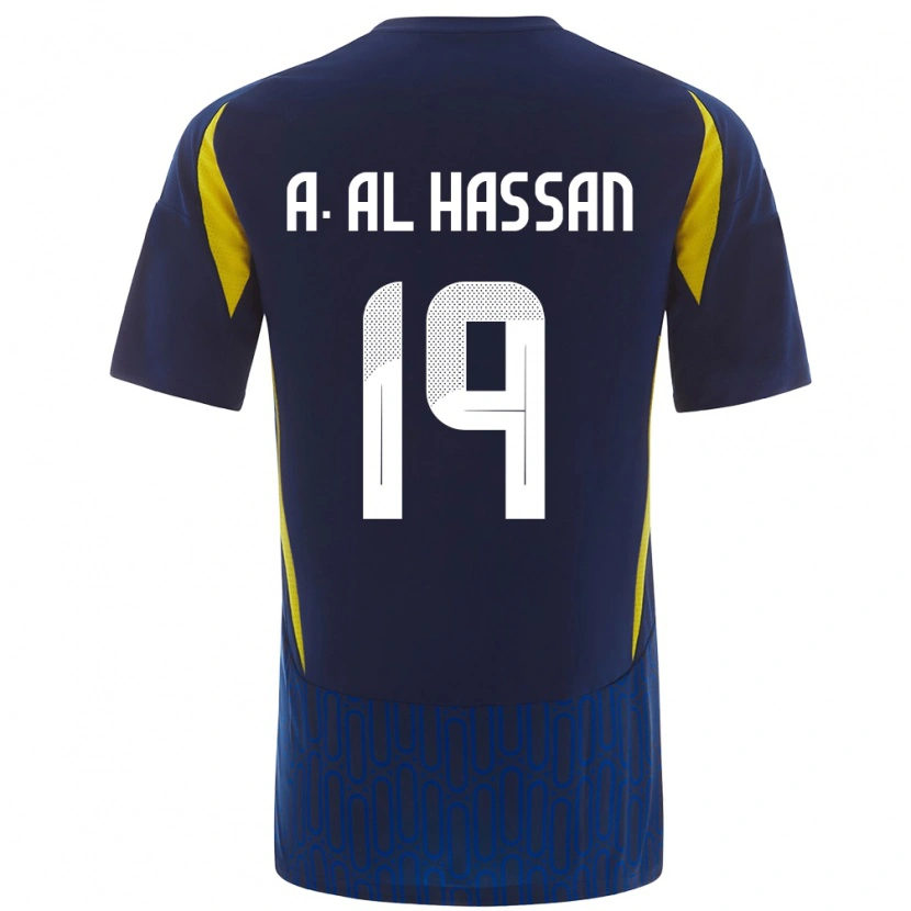 Danxen Kvinnor Ali Al-Hassan #19 Blågul Bortatröja Matchtröjor 2024/25 Tröjor T-Tröja