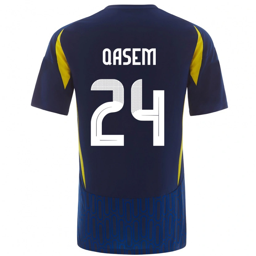 Danxen Kvinnor Mohammed Qasem #24 Blågul Bortatröja Matchtröjor 2024/25 Tröjor T-Tröja